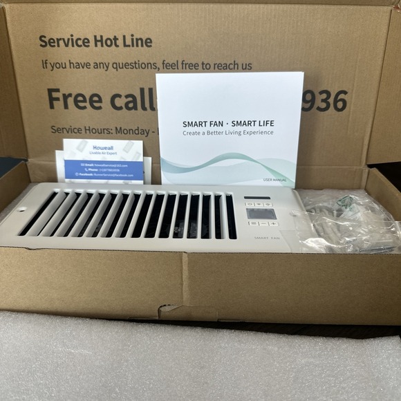 Super Quiet Register Booster Fan for 4" x 10" Register Holes, Smart Fan NIB - Picture 1 of 5